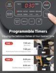 Toshiba Mini Rice Cooker, 3 Cups Uncooked Small Rice Cooker, Steamer & Warmer, With Fuzzy Logic And One-Touch Cooking, 24 Hour Delay Timer And Auto Keep Warm Feature